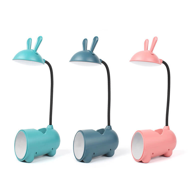 Moderne LED skrivebordslampe med penneholder og touchkontrol