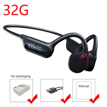 Bone Conduction Trådløse Ørebøffer med MP3-afspiller, Bluetooth 5.3, Vandtæt IPX8 og Mikrofon
