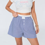 Stribede dobbel-lags loungeshorts