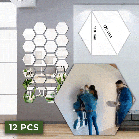 HexaReflect Multi-Panel Vægspejl til Stilet Lys- og Rumforbedring