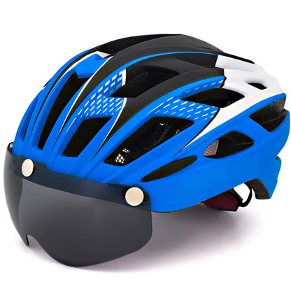 Cykelhjelm med integrerede goggles til kørseludstyr