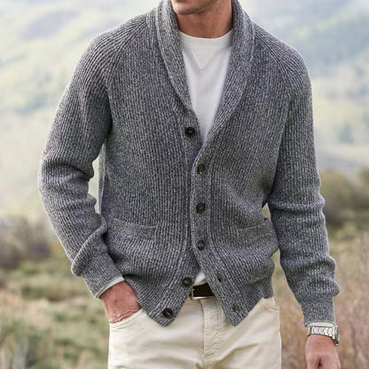 Herre V-hals Strikket Cardigan til Lag-på-Lag Casual Stil