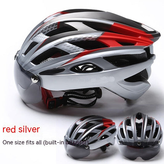 Cykelhjelm med integrerede goggles til kørseludstyr