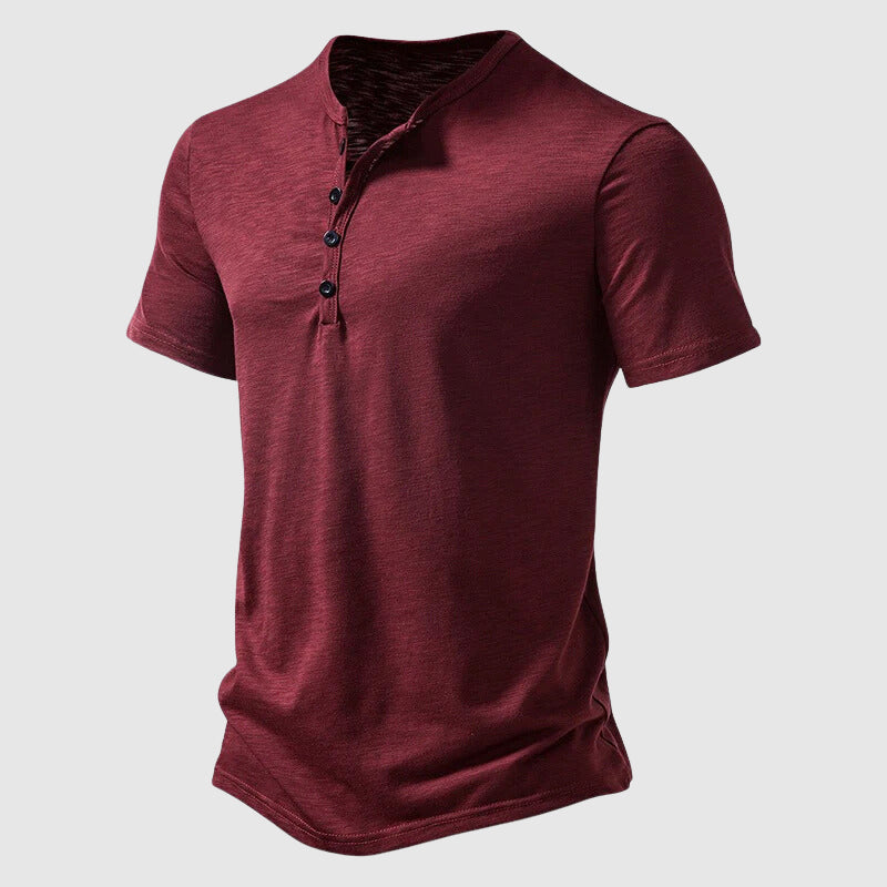 Herre Titan Henley Skjorte Slim Fit Casual Top