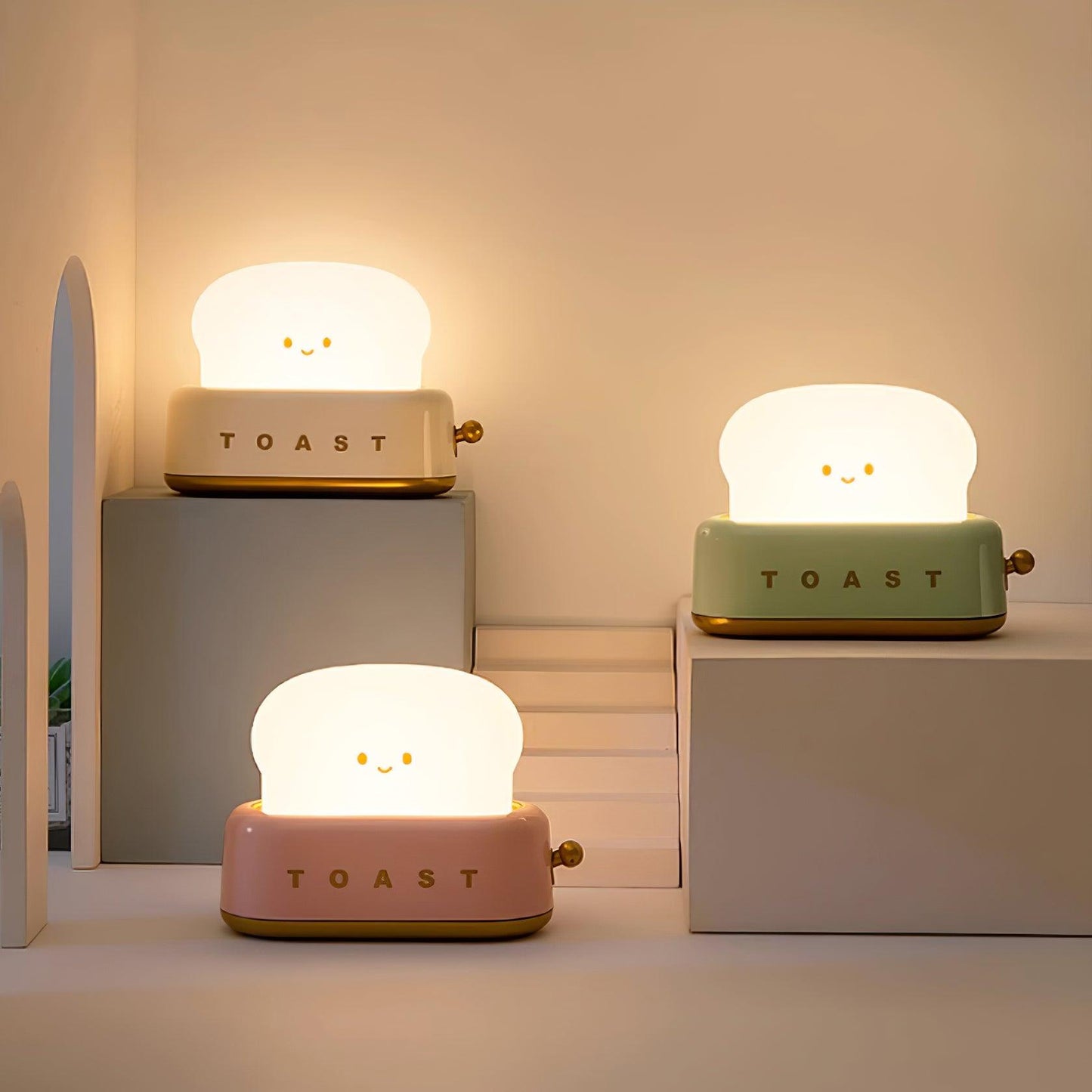 Stylish Bordlampe med Indbygget Batteri og Brødrister Design