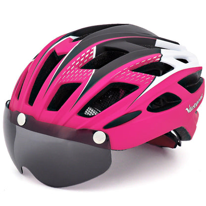 Cykelhjelm med integrerede goggles til kørseludstyr