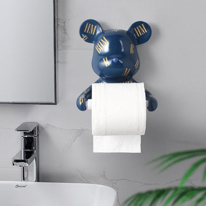 Moderne sort bjørne toiletpapirholder stander