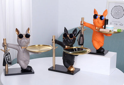 Fransk Bulldog Figurine Hjem Dekor Accent