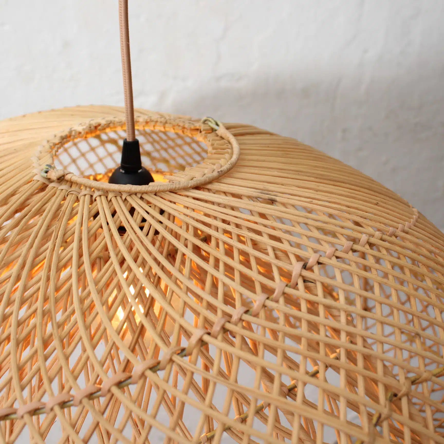 Flettet Rattan Pendelampe