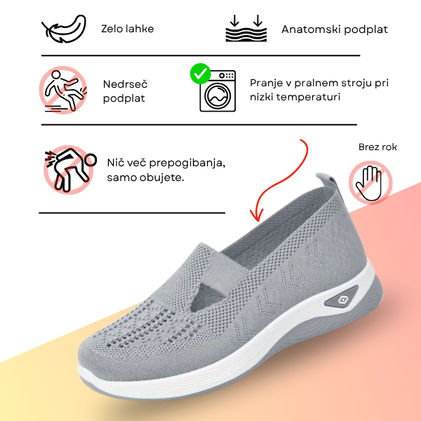 Dames letvægt strikkede slip-on sneakers