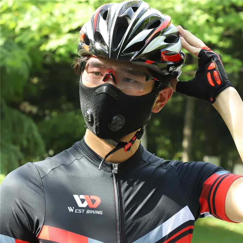 Anti-forurening cykelmaske med aktivt kulfilter