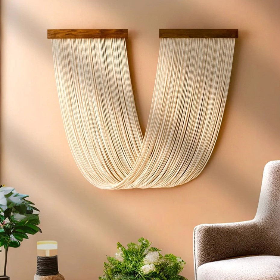 Nordisk minimalistisk tekstureret vægkunst med varm hyggelig charme