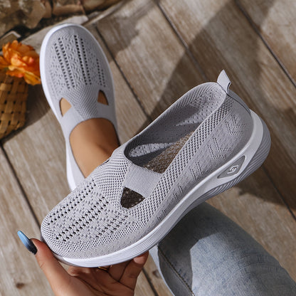 Dames letvægt strikkede slip-on sneakers