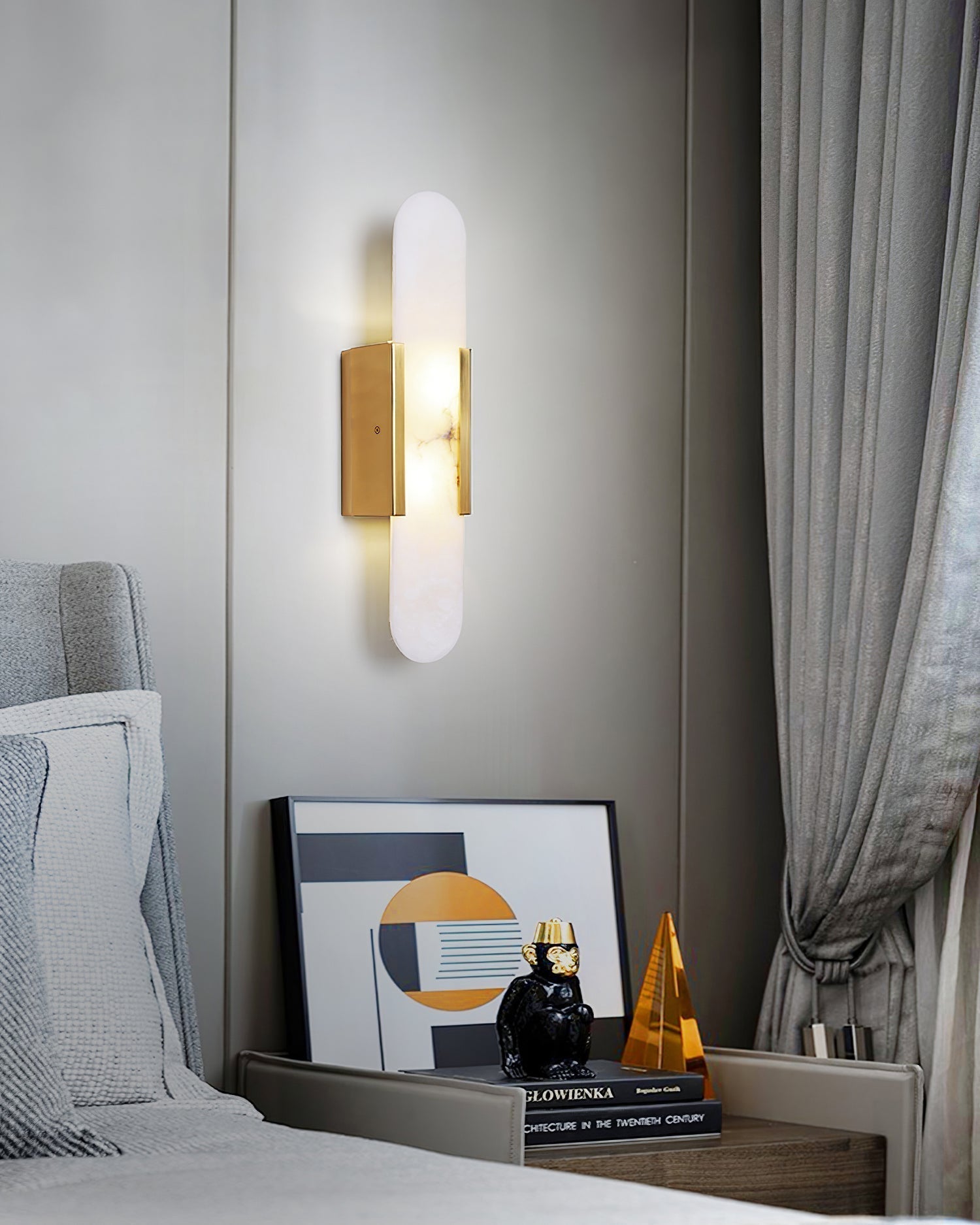 Væglampe i Marmorlook – Elegant Stemningslys