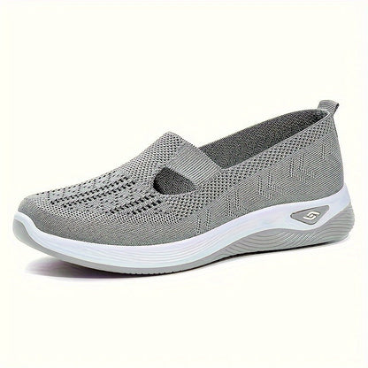 Dames letvægt strikkede slip-on sneakers