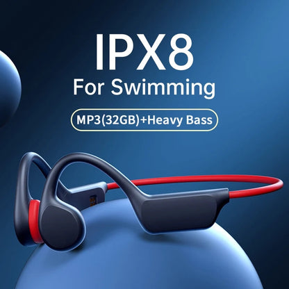 Bone Conduction Trådløse Ørebøffer med MP3-afspiller, Bluetooth 5.3, Vandtæt IPX8 og Mikrofon