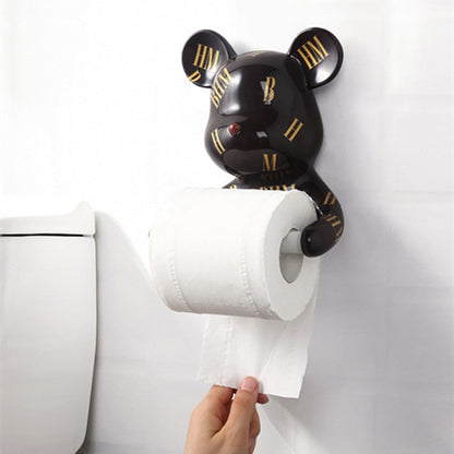 Moderne sort bjørne toiletpapirholder stander