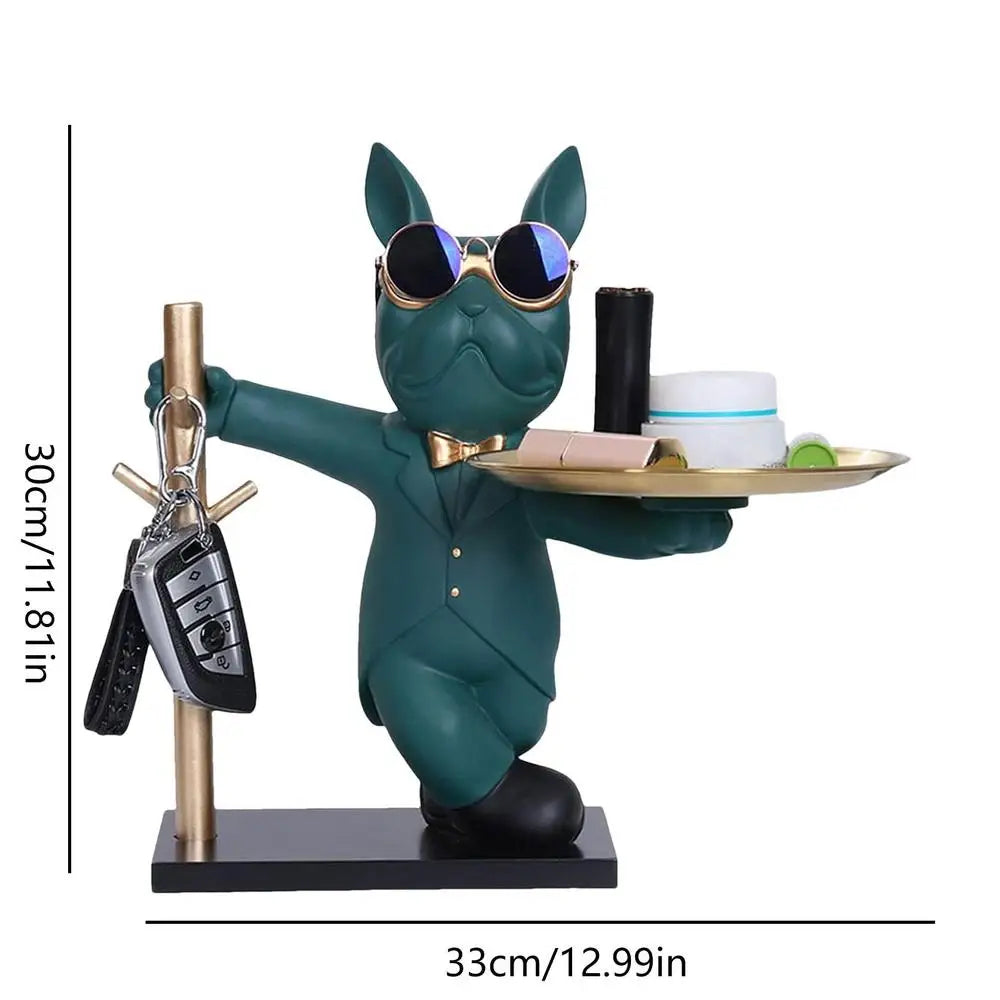 Fransk Bulldog Figurine Hjem Dekor Accent