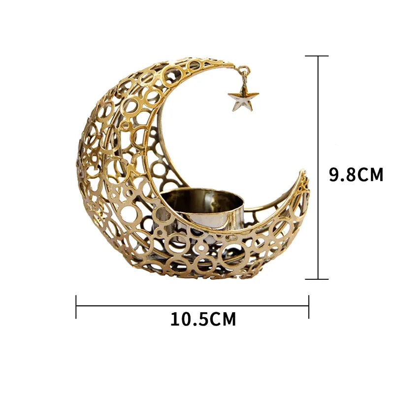 Moderne sort guldmåne- og stjerelysholder