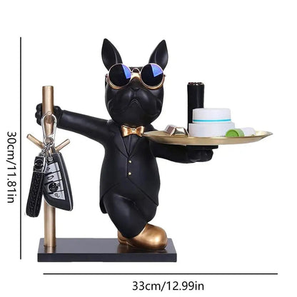 Fransk Bulldog Figurine Hjem Dekor Accent