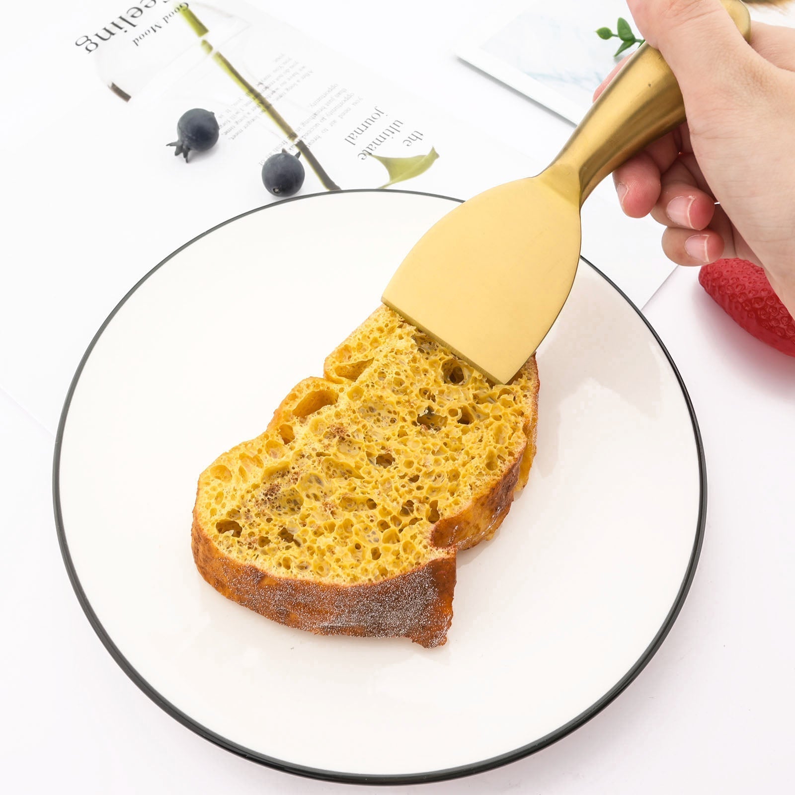 Elegant osteknivsæt i rustfrit stål til underholdning