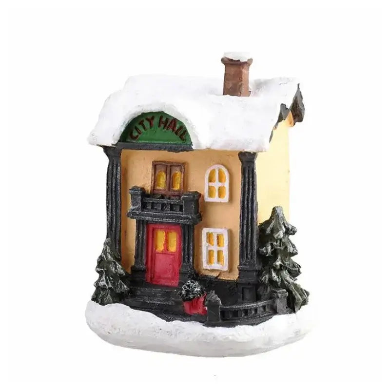 Oplyste Julelandsby Huse Dekoration