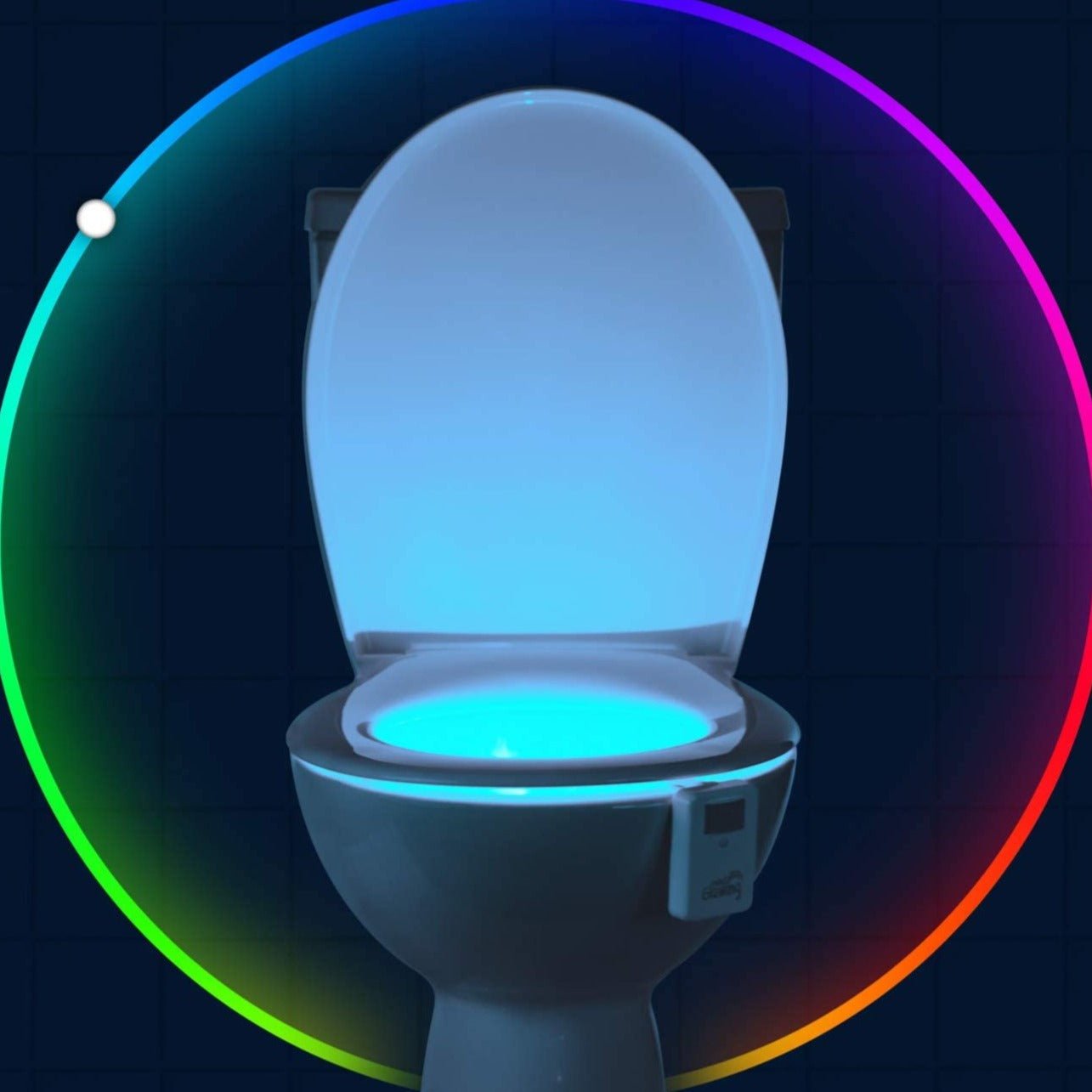 Smart toiletlampe med farverigt skær og bevægelsessensor