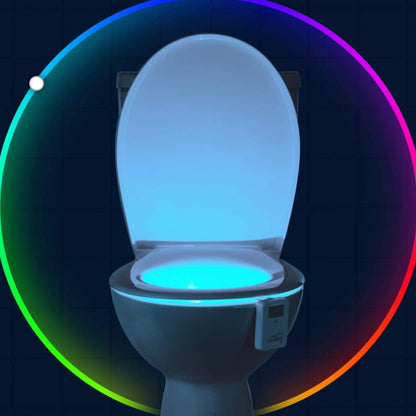 Smart toiletlampe med farverigt skær og bevægelsessensor