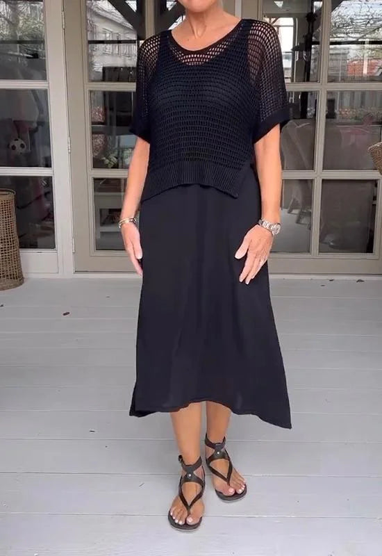 LaceFusion- kjole med seler og hul bluse i et sæt!