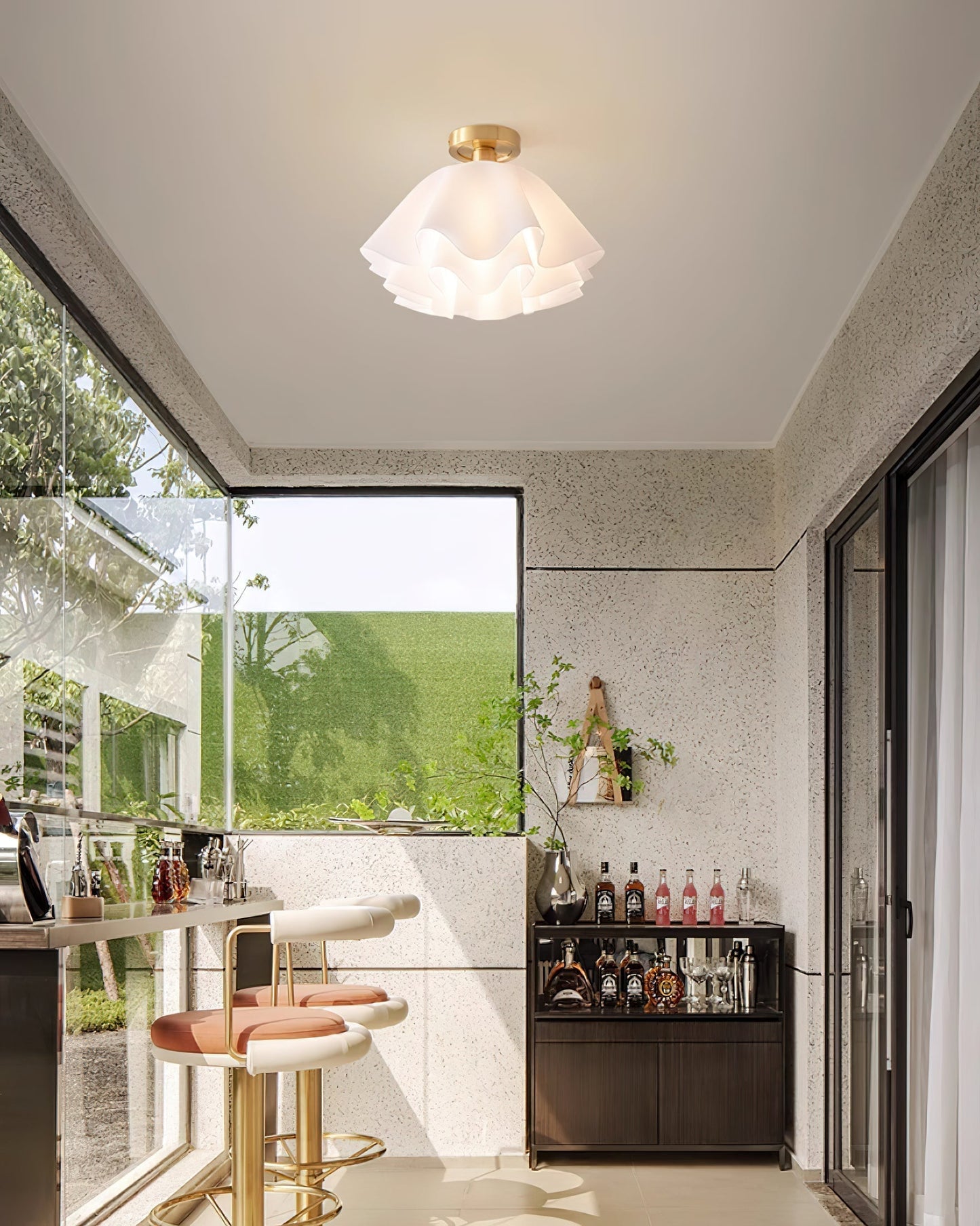 Loftlampe med Blødt Bølgedesign – Elegant & Lys