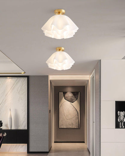 Loftlampe med Blødt Bølgedesign – Elegant & Lys
