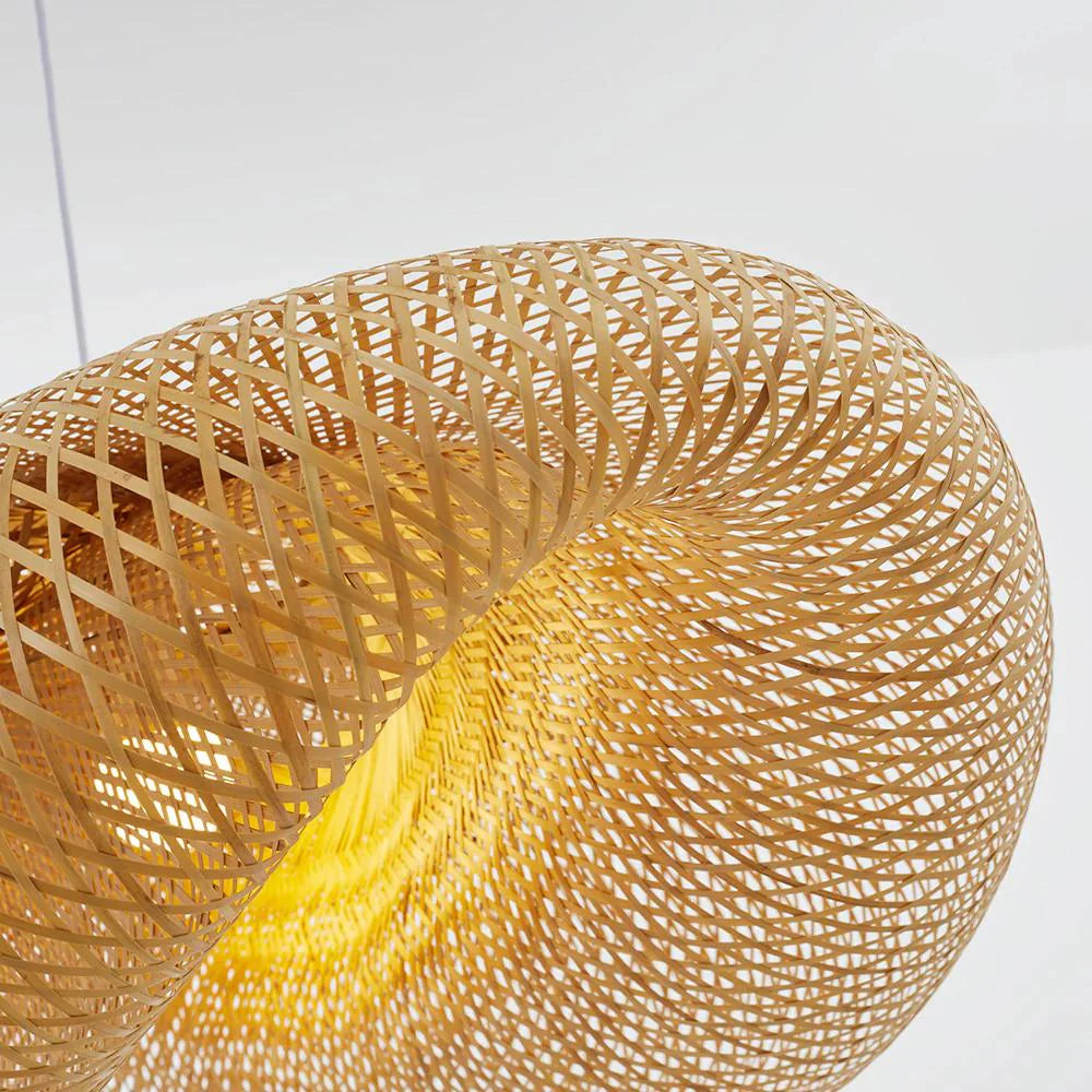 Flettet Rattan Pendelampe