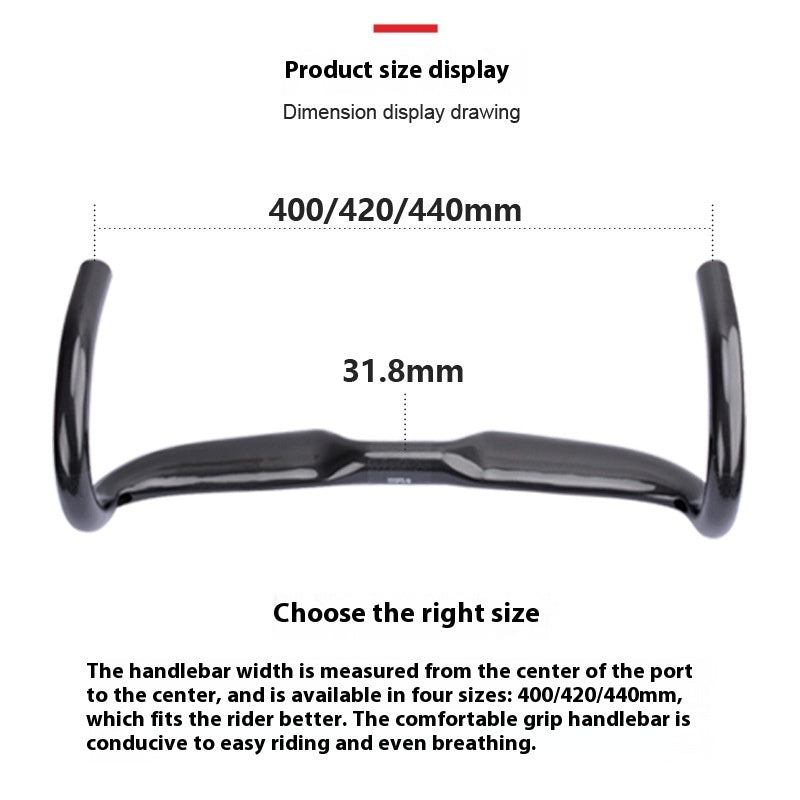 Ikke-standard Racerbike Carbon Fiber Drop Bar Ultra-let Håndtag Tilbehør