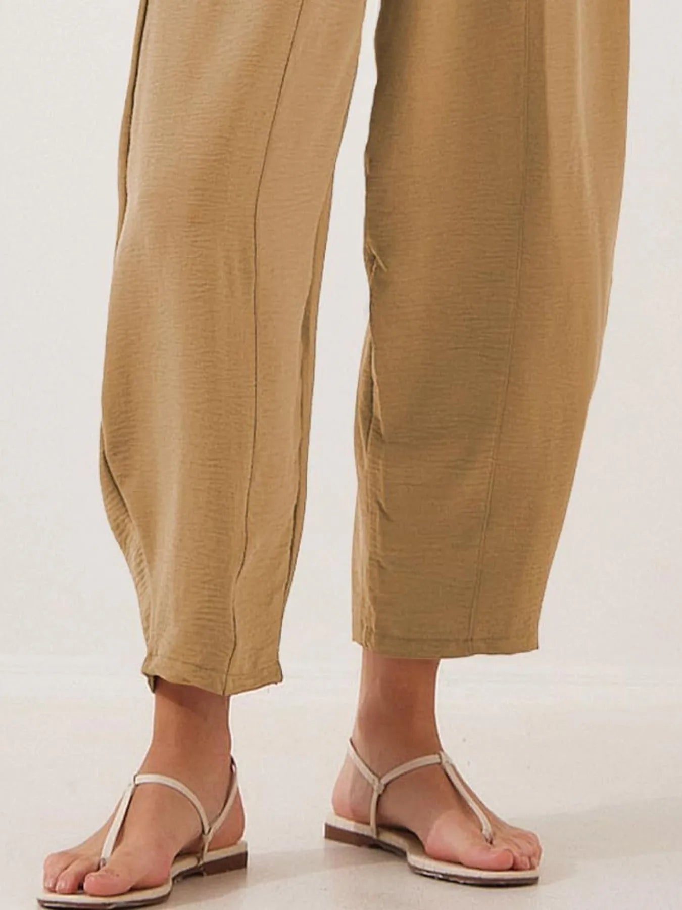 Plussize Bred Ben Snøre Bukser Cropped