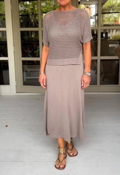 LaceFusion- kjole med seler og hul bluse i et sæt!