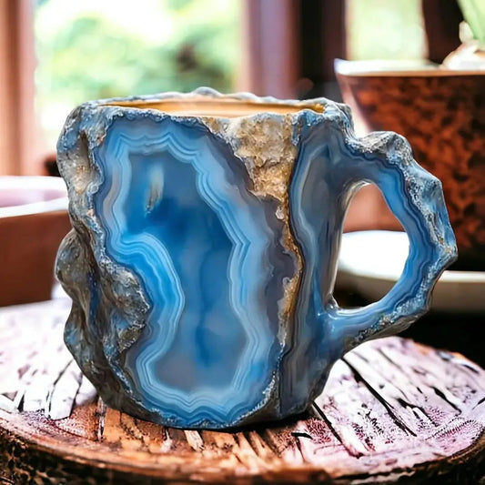 Mineralkrystalglas med naturlig stenstruktur