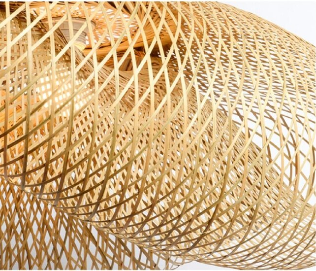 Flettet Rattan Pendelampe