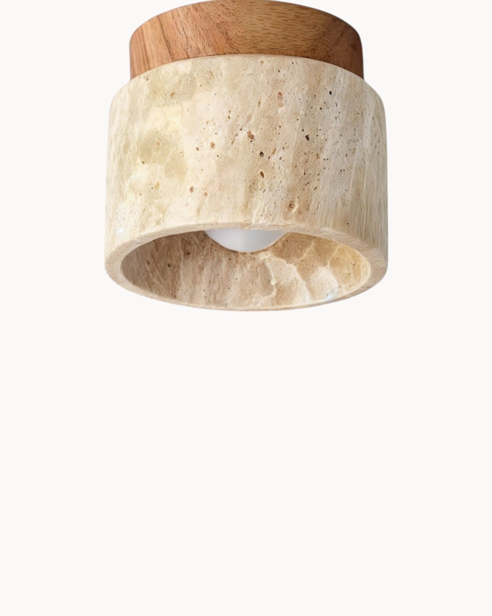 Japansk Wabi-Sabi Stil Træloftslampe Retro Design Khaki