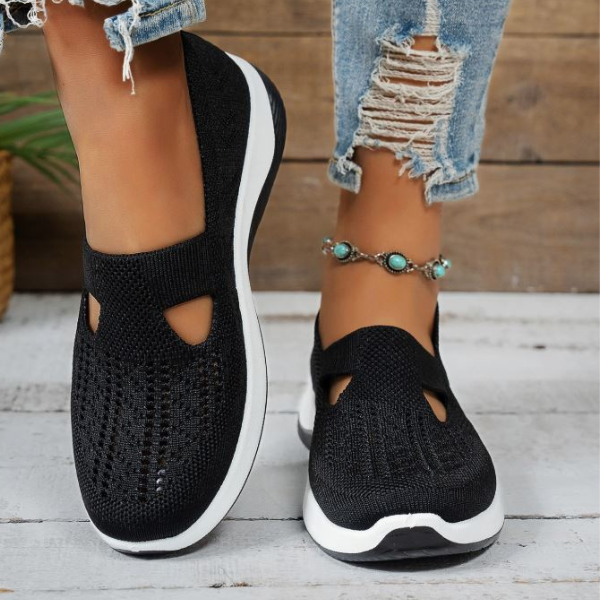Dames letvægt strikkede slip-on sneakers