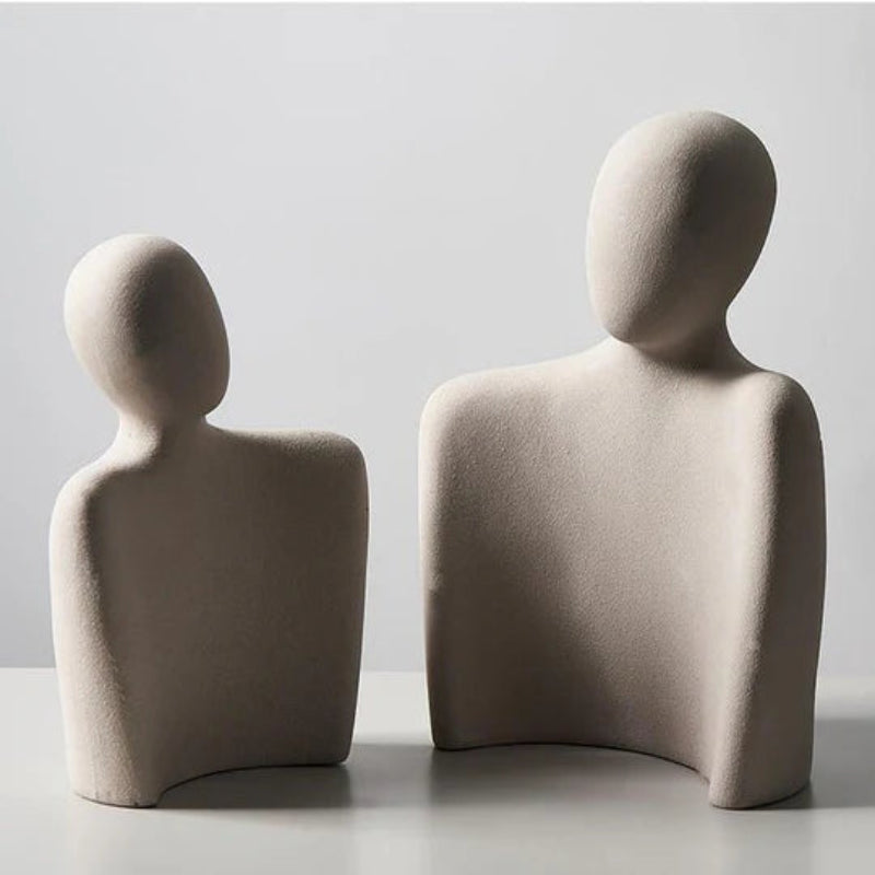 Moderne abstrakt skulptur, der symboliserer forbindelse og ømhed dekoration