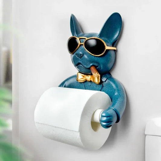 Designer toiletpapirholder formet som en hund