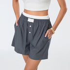 Stribede dobbel-lags loungeshorts
