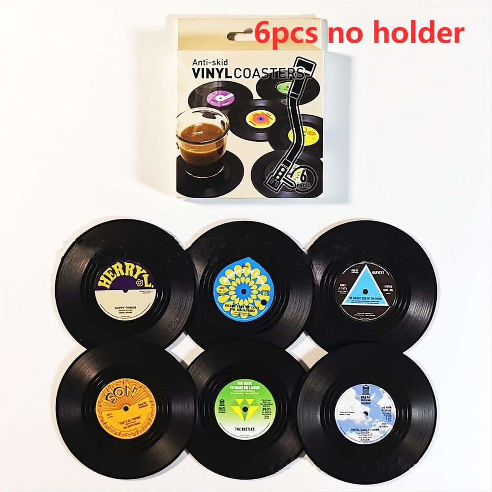 Moderne vinyl drikkebrikke sæt