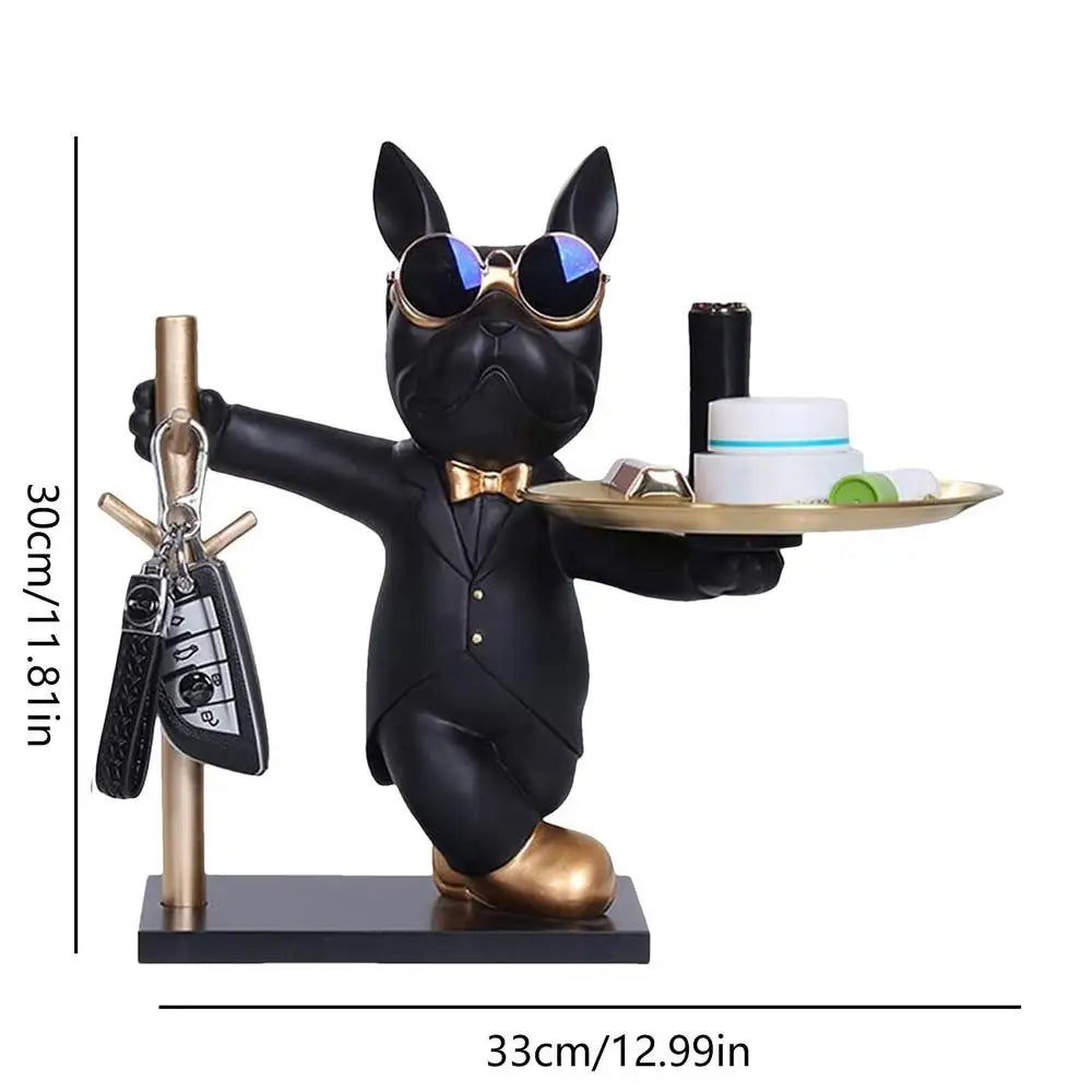 Fransk Bulldog Figurine Hjem Dekor Accent