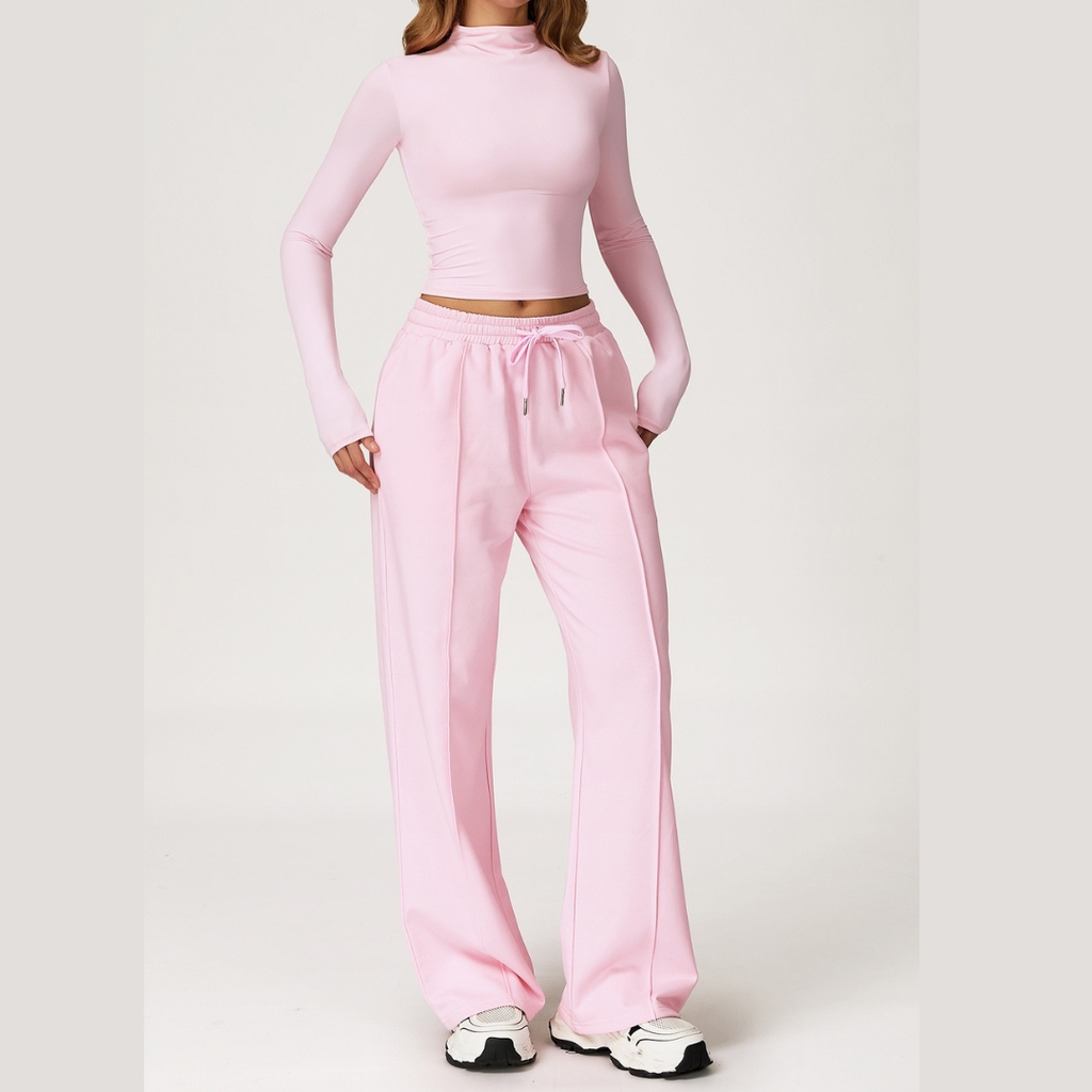 Kvinders Premium Minimal 2-delt Sæt Pink