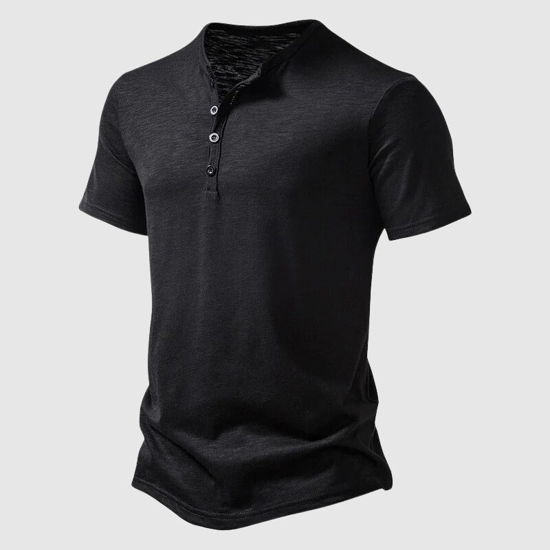 Herre Titan Henley Skjorte Slim Fit Casual Top