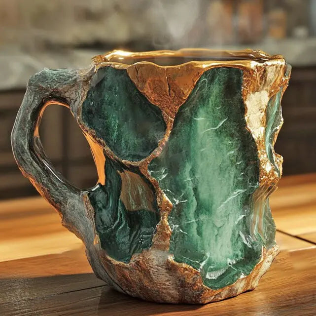 Mineralkrystalglas med naturlig stenstruktur
