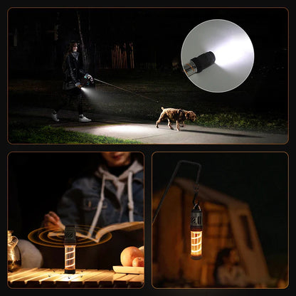 Tri-Light Muggenspray: USB Opladelig, Vandtæt Campinglampe Med Magnetisk Stativ