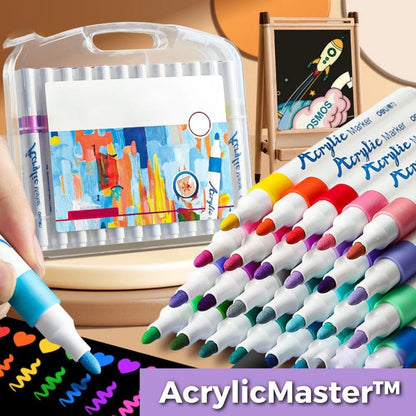 AcrylicMaster™ - Komplet akrylmarkørsæt med 24 farver