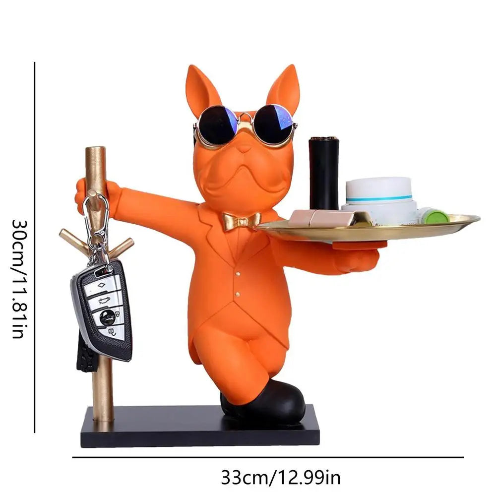 Fransk Bulldog Figurine Hjem Dekor Accent